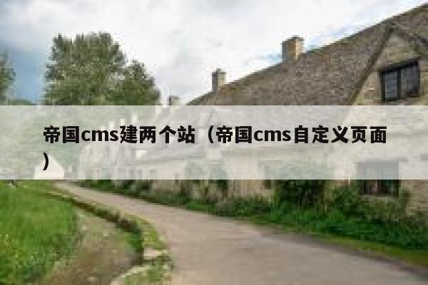 帝国cms建两个站（帝国cms自定义页面）