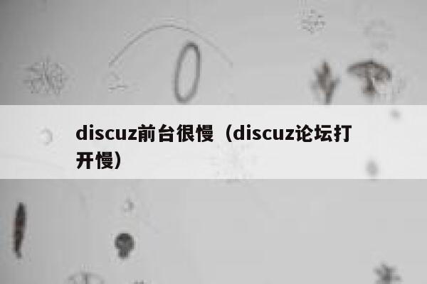 discuz前台很慢（discuz论坛打开慢）