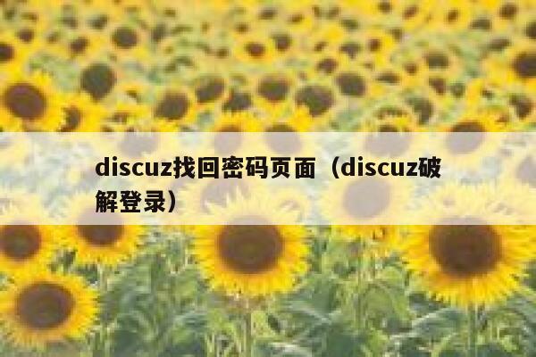 discuz找回密码页面（discuz破解登录）