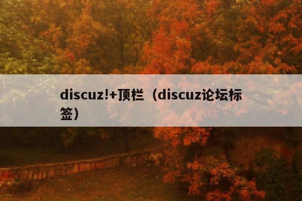 discuz!+顶栏（discuz论坛标签）