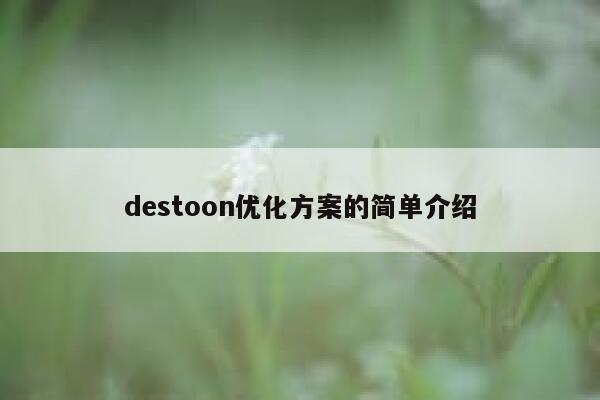 destoon优化方案的简单介绍