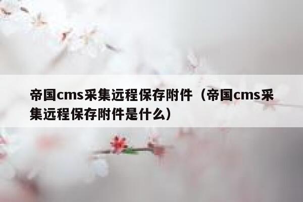 帝国cms采集远程保存附件（帝国cms采集远程保存附件是什么）