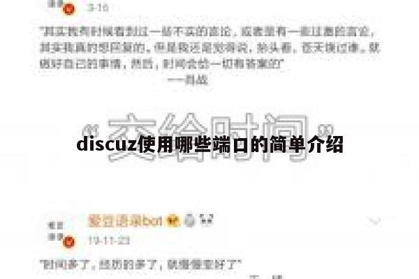 discuz使用哪些端口的简单介绍