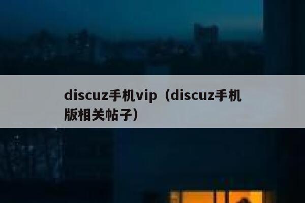 discuz手机vip（discuz手机版相关帖子）