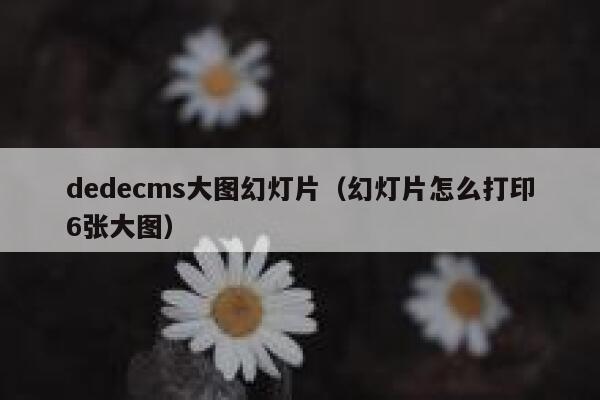 dedecms大图幻灯片（幻灯片怎么打印6张大图）