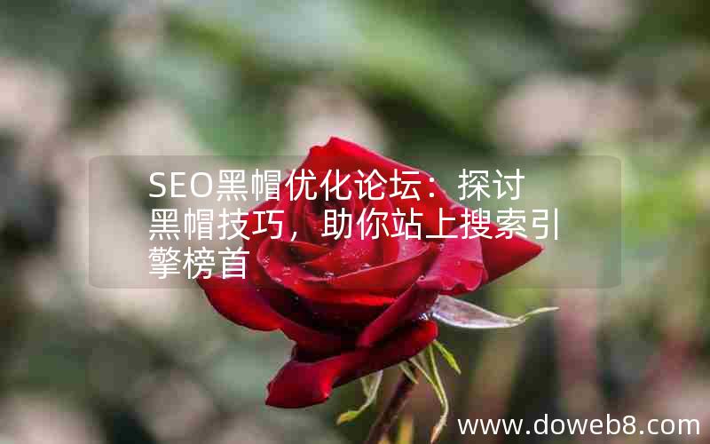 SEO黑帽优化论坛：探讨黑帽技巧，助你站上搜索引擎榜首