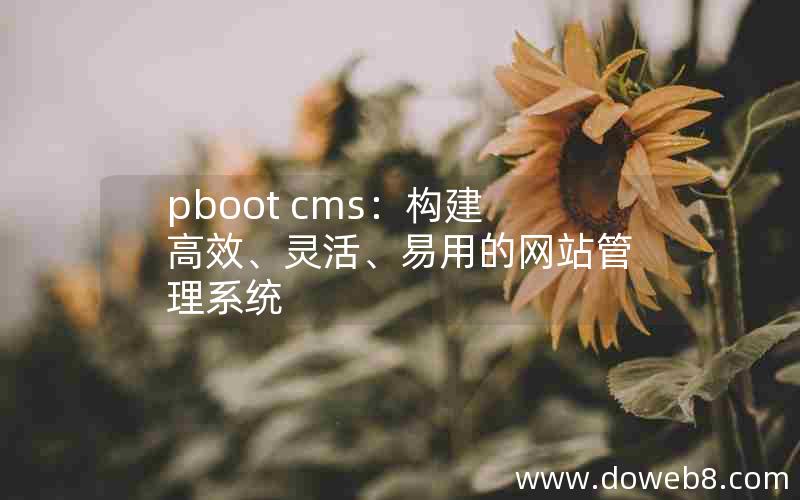 pboot cms：构建高效、灵活、易用的网站管理系统