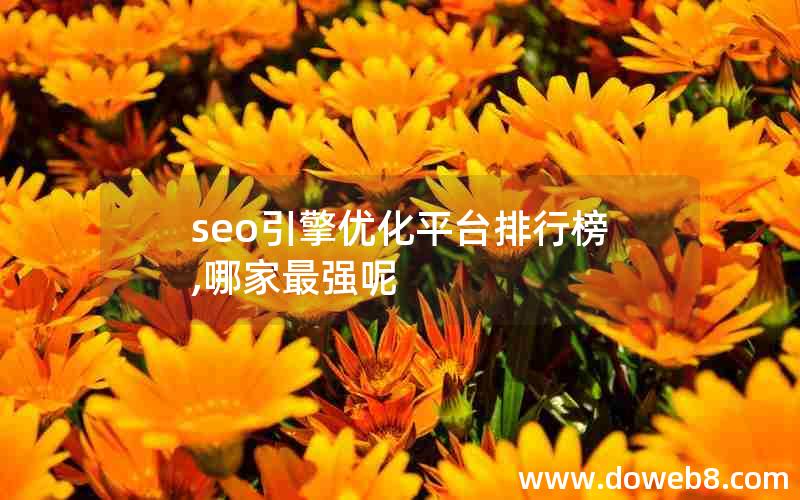 seo引擎优化平台排行榜,哪家最强呢