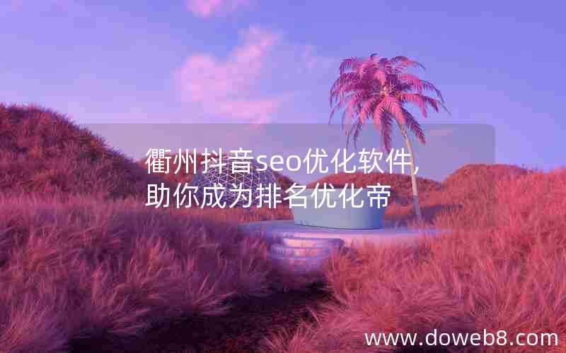 衢州抖音seo优化软件,助你成为排名优化帝