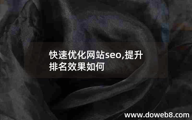 快速优化网站seo,提升排名效果如何