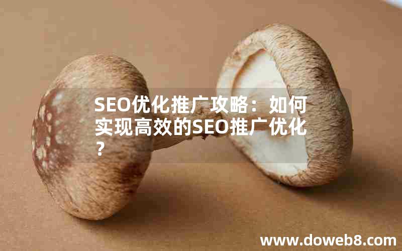 SEO优化推广攻略：如何实现高效的SEO推广优化？