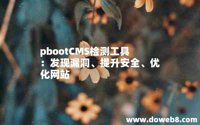 pbootCMS检测工具：发现漏洞、提升安全、优化网站