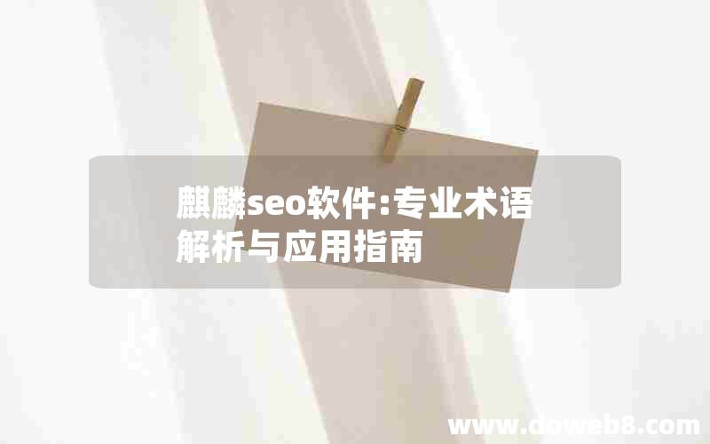 麒麟seo软件:专业术语解析与应用指南