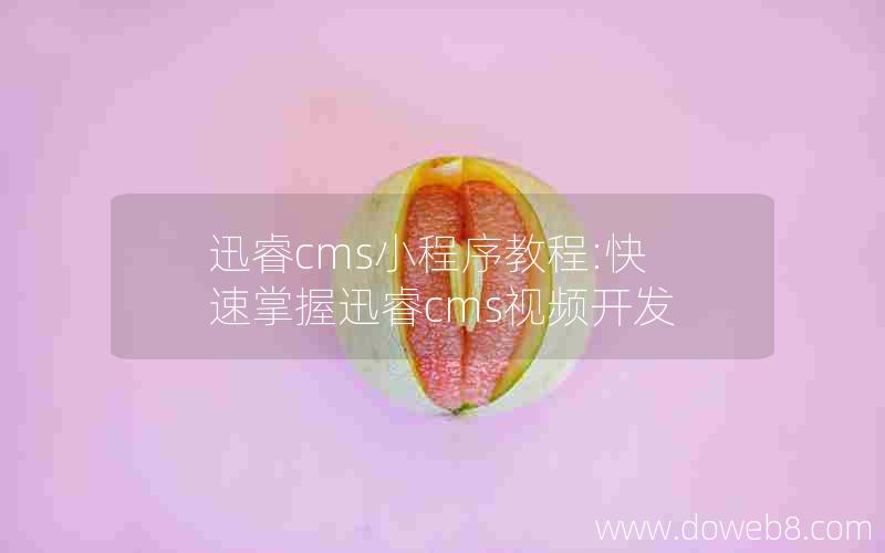 迅睿cms小程序教程:快速掌握迅睿cms视频开发