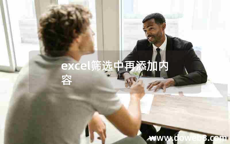 excel筛选中再添加内容