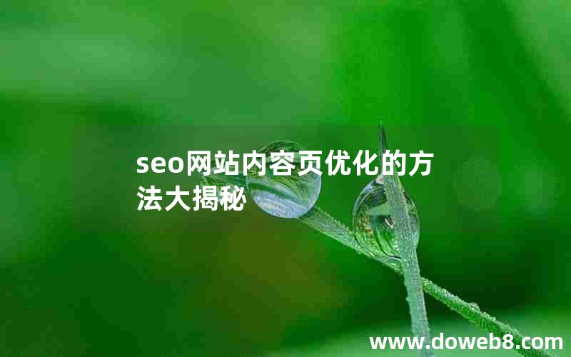 seo网站内容页优化的方法大揭秘