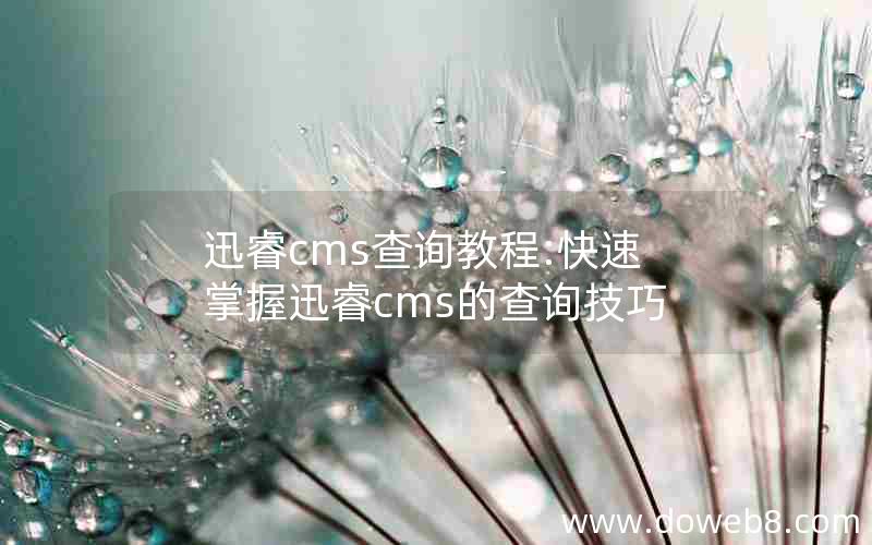 迅睿cms查询教程:快速掌握迅睿cms的查询技巧