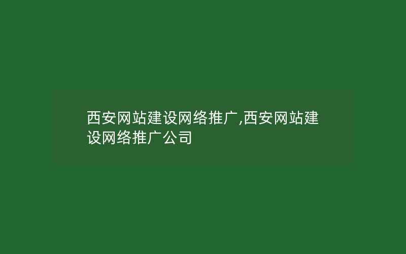 西安网站建设网络推广,西安网站建设网络推广公司