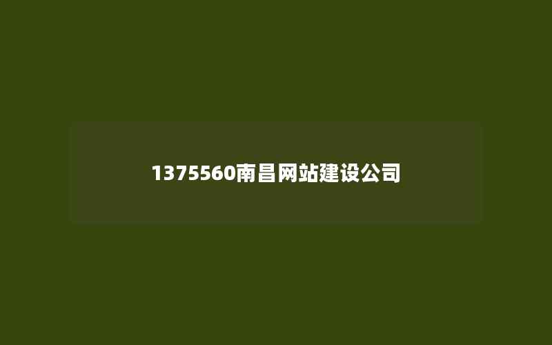 1375560南昌网站建设公司