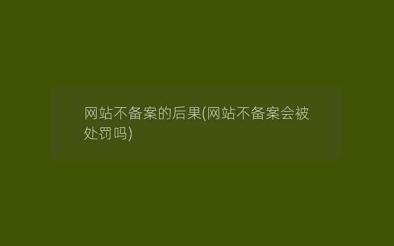 网站不备案的后果(网站不备案会被处罚吗)