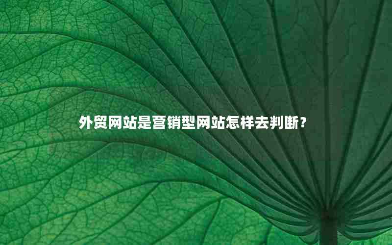 外贸网站是营销型网站怎样去判断？