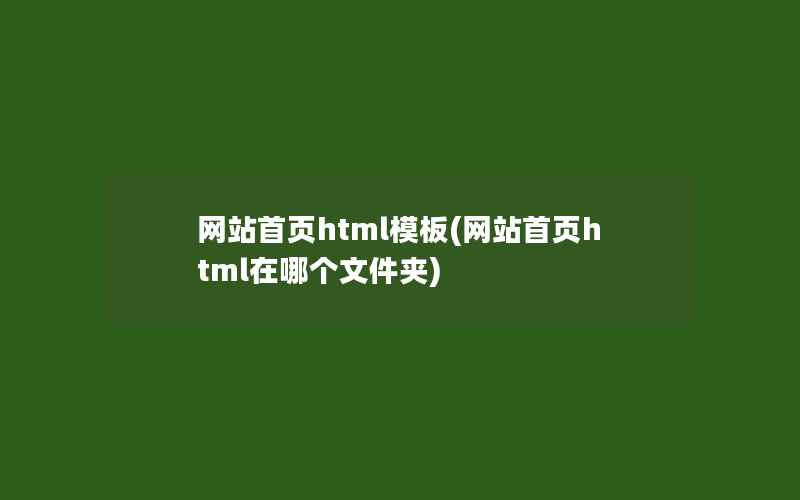 网站首页html模板(网站首页html在哪个文件夹)