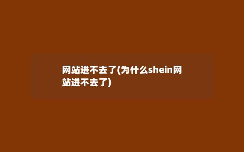 网站进不去了(为什么shein网站进不去了)