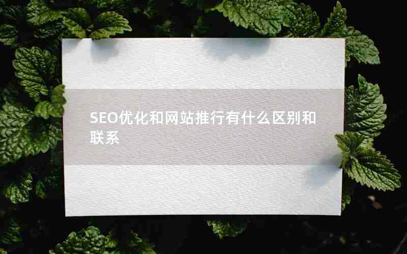 SEO优化和网站推行有什么区别和联系