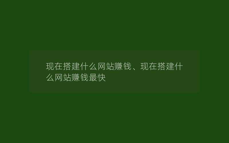 现在搭建什么网站赚钱、现在搭建什么网站赚钱最快