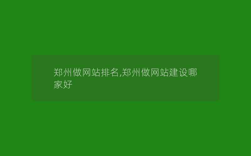 郑州做网站排名,郑州做网站建设哪家好