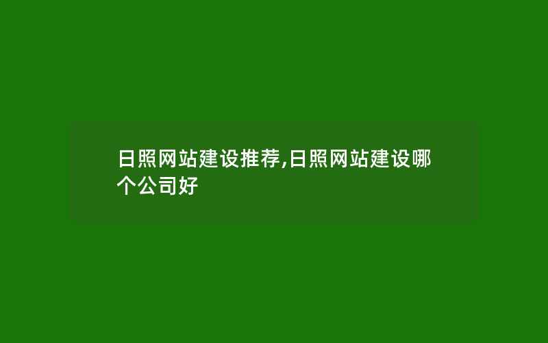 日照网站建设推荐,日照网站建设哪个公司好