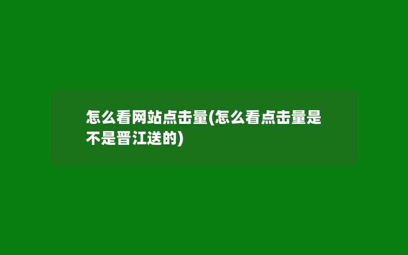 怎么看网站点击量(怎么看点击量是不是晋江送的)