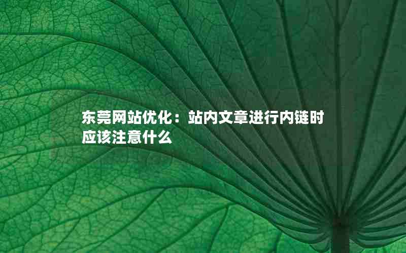 东莞网站优化：站内文章进行内链时应该注意什么