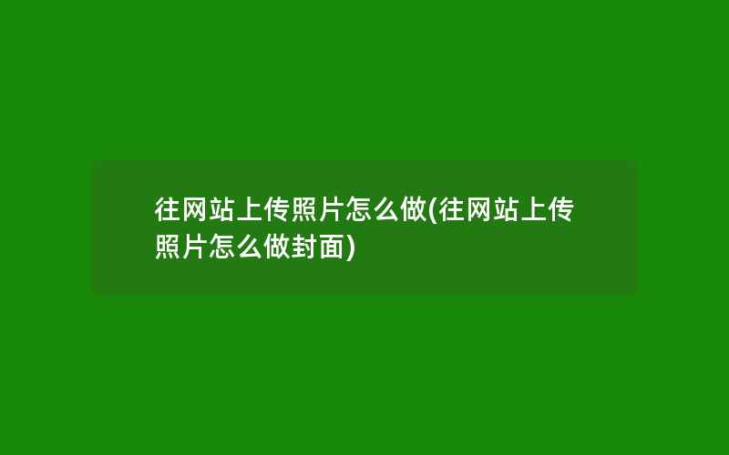 往网站上传照片怎么做(往网站上传照片怎么做封面)