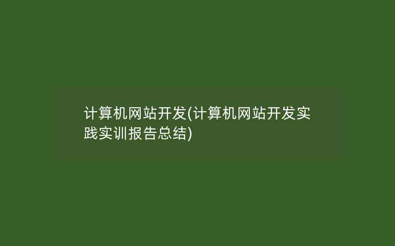 计算机网站开发(计算机网站开发实践实训报告总结)