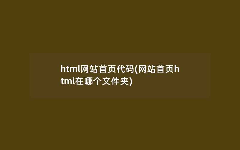 html网站首页代码(网站首页html在哪个文件夹)