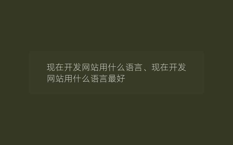 现在开发网站用什么语言、现在开发网站用什么语言最好