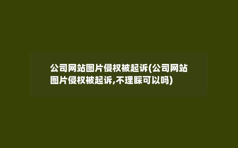 公司网站图片侵权被起诉(公司网站图片侵权被起诉,不理睬可以吗)