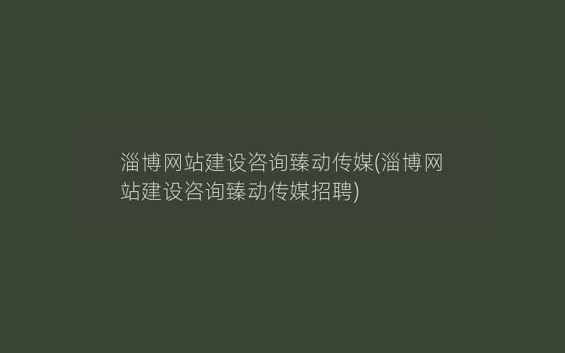 淄博网站建设咨询臻动传媒(淄博网站建设咨询臻动传媒招聘)