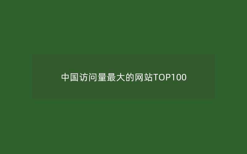 中国访问量最大的网站TOP100