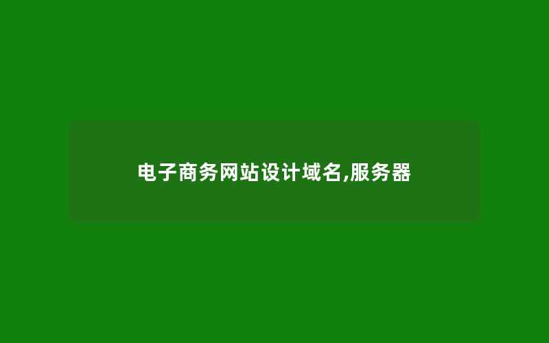 电子商务网站设计域名,服务器